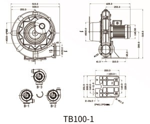 (image for) Radial fan TB100-1, aluminum frame, 750W