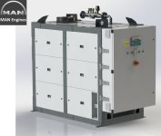(image for) CHP Biogas generator El.power 44kW + Heat 63 kW