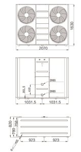 (kuva kohteelle) Ilma-vesi lämpöpumppu 70kW DC Inverter