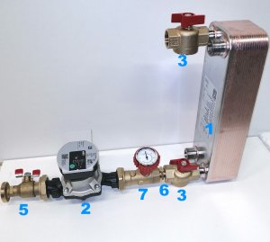 (image for) Heat exchanger set for hot water