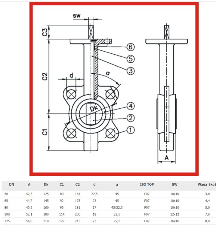 (image for) Butterfly valve DN50 PN16