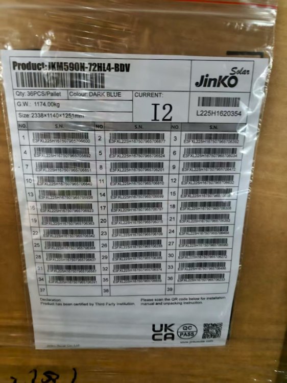 (kuva kohteelle) Bifacial TigerNeo Aurinkopaneeli 590 W 36 kpl yht. 21,24 kW