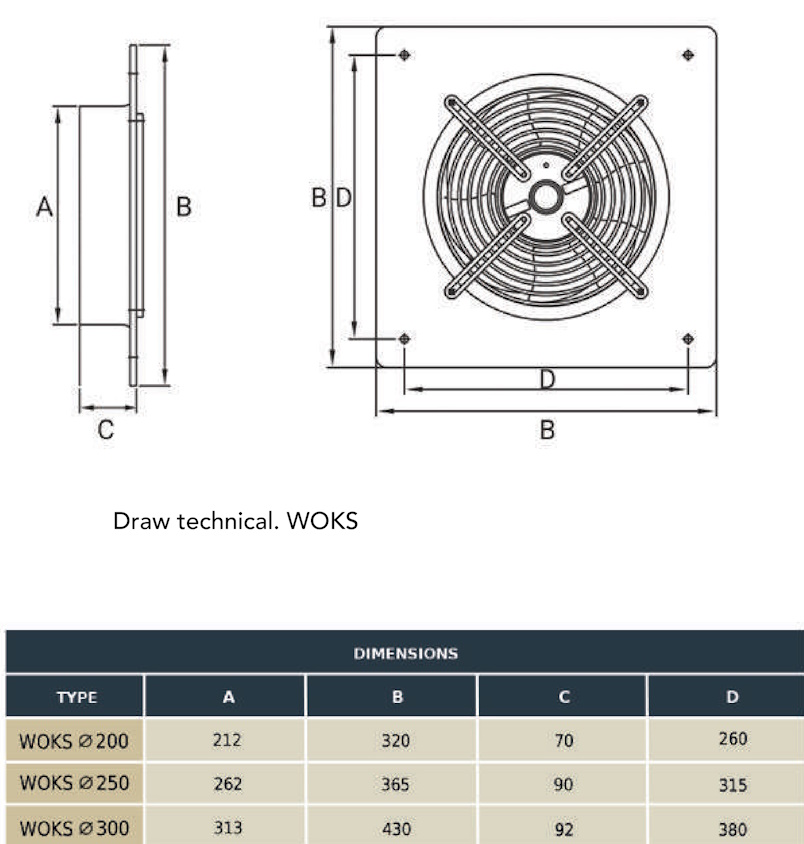 (image for) WOKS BLDC D300 intake/exhaust fan, 0 - 10V control