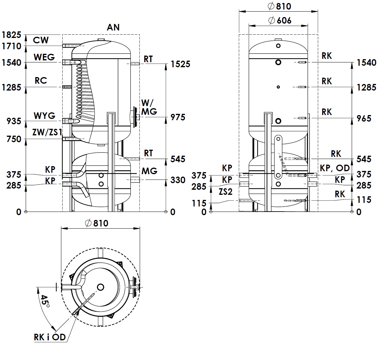 (image for) EVI DC Inverter air-water heat pump 9 kW Monoblock + Kombi 370L