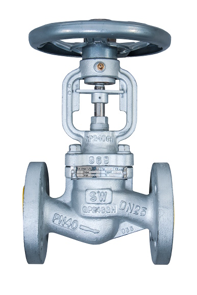 (image for) Globe valve, below sealed, stainless steel, PN40