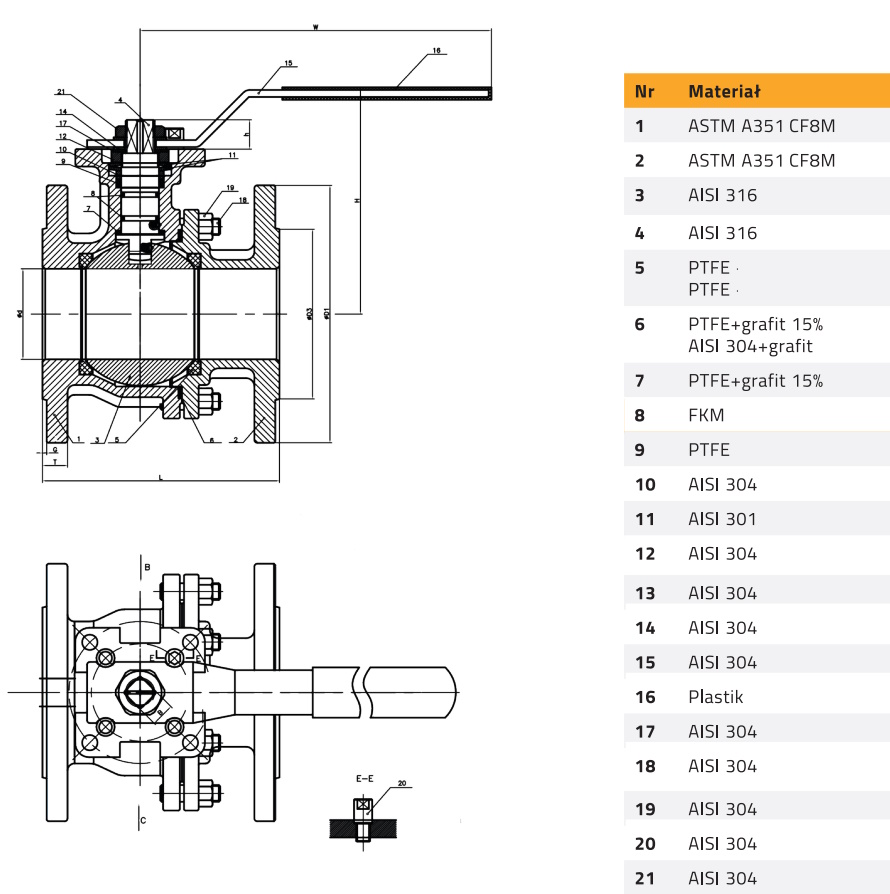 (image for) Ball valve flanged 2pcs type