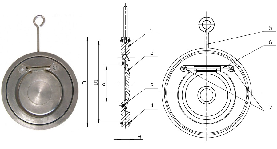 (image for) Check valve wafer TRS PN10/PN16